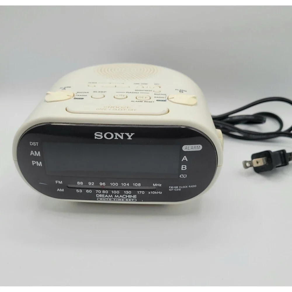 SONY Dream Machine FM/AM Alarm Clock Radio Model ICF-C318 WHITE